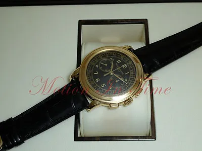 Patek Philippe 5070J Chronograph Yellow Gold W/ Black Dial Rare Discontinued • $99995