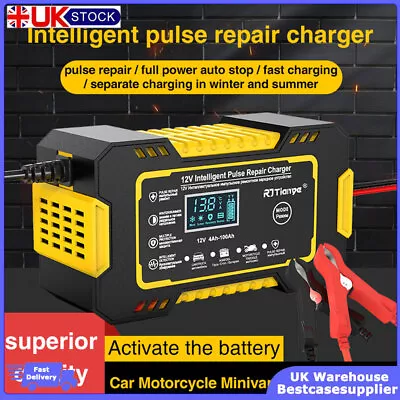 Car Battery Charger 12V Fast Charger Automatic Smart Pulse Repair AGM/GEL UK • £16.89