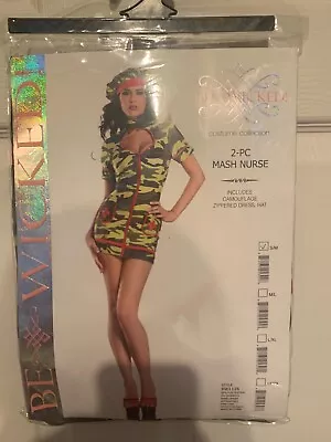 NWOT Be Wicked Mash Army Nurse Costume Adult Size S/M Camouflage Dress & Hat • $29.99