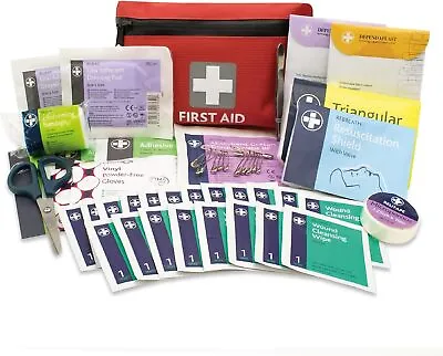 Lewis-Plast Premium 92 Piece First Aid Kit - Safety Essentials For Travel Car • £10.99