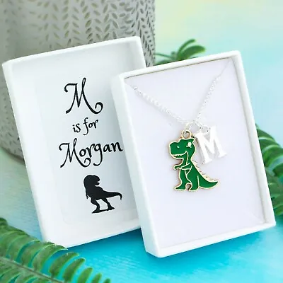 £11.49 • Buy Dinosaur Necklace, Personalised Gift, Children's Jewellery, Cute T Rex Necklace
