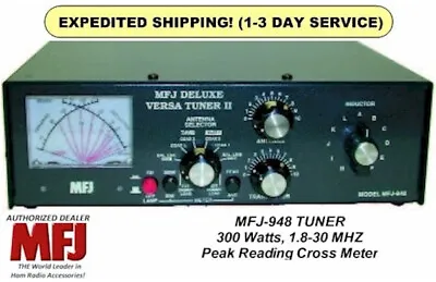 MFJ-948 1.8-30 MHz Antenna Tuner 300 Watts With Peak Reading Cross Meter • $259.95