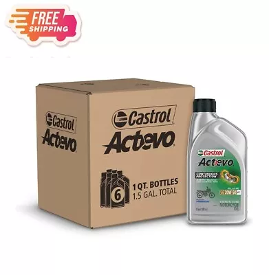Castrol Actevo 4T 20W-50 Synthetic Blend Motorcycle Oil 1 Quart Pack Of 6..... • $46.32