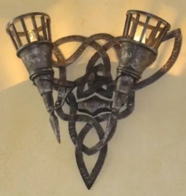Medieval Sconce Light Middle Ages Wall Viking Lantern Light Lamp Castle Birthday • $650