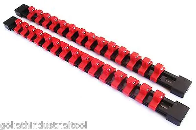 2 Goliath Industrial 3/8  Abs Mountable Socket Rail Holder Organizer Red Sh38br • $11.99