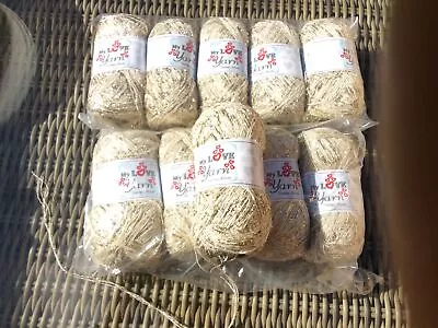 £11.99 • Buy My Love Wool Kinds Cream & Metallic Gold Eyelash Double Knitting Yarn 1000g