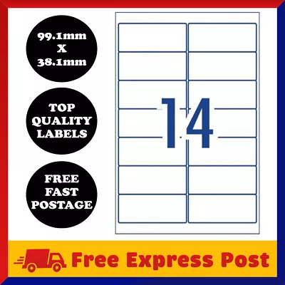 [14 Per Page]A4 Self Adhesive Address Labels Paper Sheet Mailing Sticker 14 UP • $32.95