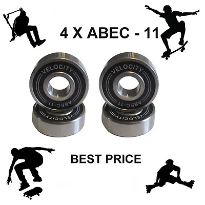 4 Abec 11 608  Wheel Bearings Skateboard Scooter Quad Inline Roller Skate 5 7 9  • £3.99