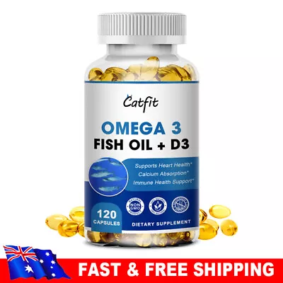 Omega 3 Fish Oil 120 Capsules 1200mg 3x Strength Vision HealthImmune Support • $20.89