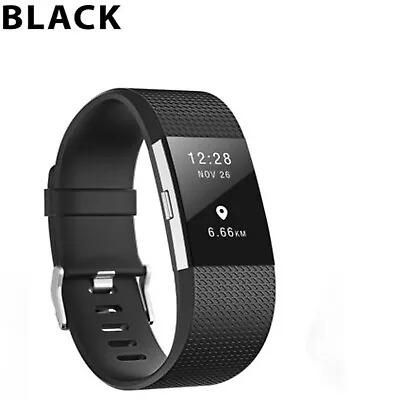Fitbit Charge 2 Silicone Replacement Strap Sports Band Bracelet Wristband AUS • $8.49