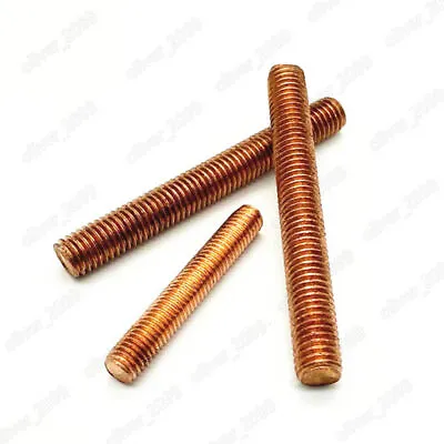 M4 M5 M6 M8 M10 M12 99.9% Pure Copper Threaded Rods Metric Threaded Studs Bolts • $13.56