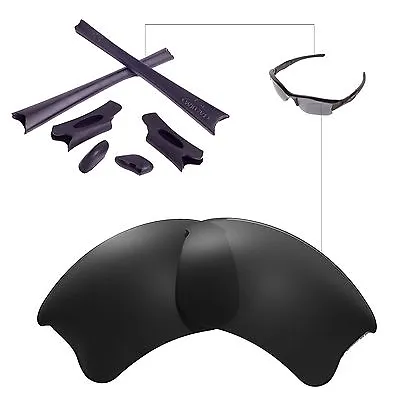 New Walleva Black Lenses And Rubber Kit For Oakley Flak Jacket XLJ • $12.59