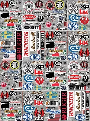 100+ Assorted Gun Pistol Rifle Hunting Decals Pack Lot 9mm AR + Random Extras • $25.95