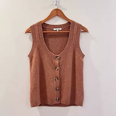 Madewell Knit Sweater Tank Top Size XS Women's Brown Button Front • $24.99