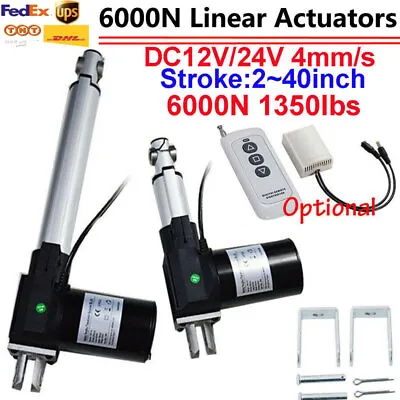 DC12V 24V 6000N 1350lbs Electric Linear Actuator Motor 2 ~40  Stroke Waterproof • £20.39