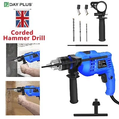 Corded Impact Hammer Drill Electric Screwdriver Variable Speed 850W Power Tools • £17.30