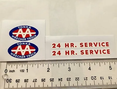 Tonka AA Wrecker Truck/ Tow Truck 24 Hour Service Stickers  1962 To 1969 • $4.99