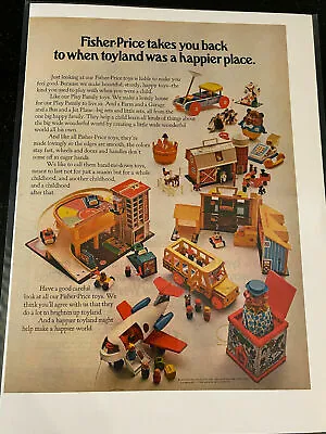 1970 Fisher-Price Toys Parking Garage Farm House Plane Vintage Magazine Print Ad • $6.99
