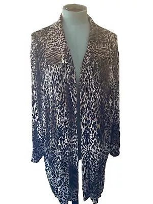 Womens VIKKI VI Jungle Print Open Jacket Topper Travelers Slinky Cardigan 3X USA • $35