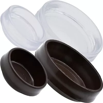 £2.25 • Buy SMALL - LARGE CASTOR CUPS Brown Clear Floor Protectors Chair Sofa Furniture Leg