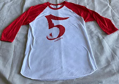 MAROON 5 - Baseball Raglan Shirt White & Red Large American Apparel Licensed • $16.99