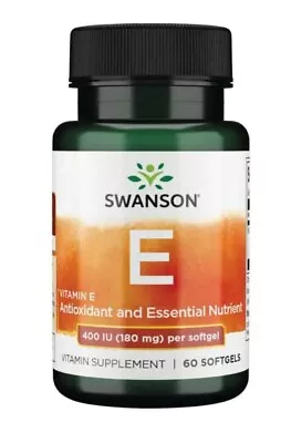 £10.95 • Buy Vitamin E Capsules 400IU - 180 Mg-  60 Softgels Swanson UK Seller