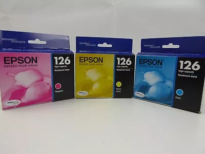 Epson 126 Cyan/Yellow/Magenta Color Ink Cartridges Expired 07/2023 • $19.51