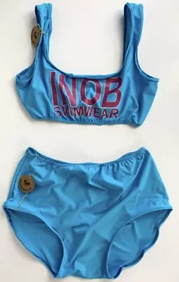 New Womens Swimsuit Baby Blue INOB Top High Waist Plus Size • $40