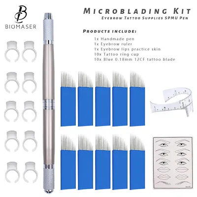 £8.98 • Buy Biomaser Microblading Permanent Makeup Eyebrow Tattoo Pen Practice Skin Kit Set