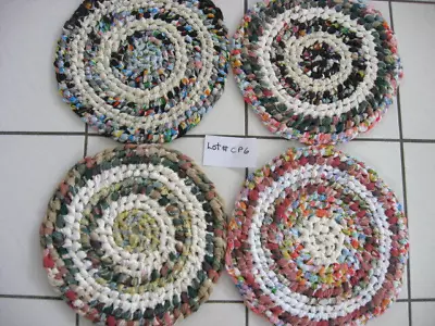 New Handmade Chair Pads Lot Of 4 Multi Colored 13-14 Inch Diameter #CP6 • $32.99