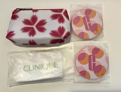 4PC Clinique Travel Compact Folding Makeup Beauty Mirror Mini + Headband + Bag • $6