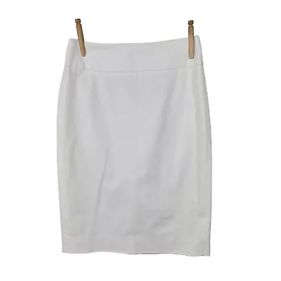 J Crew No 2 Pencil Skirt Size 2 Career Womens Short Mid Thigh White Professional • $21.99