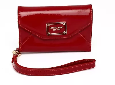 Michael Kors L3642 Women's Wallet Case Red Patent Leather Wristlet IPhone 4 • $51.35