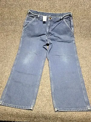 CARHARTT Jeans Mens 40x30 Blue Denim Carpenter Utility Painter Workwear B13-DST • $16.80