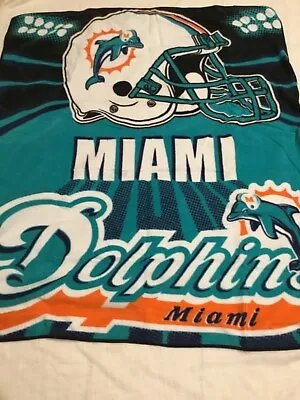 NEW * MIAMI DOLPHINS  Black Tote Blanket With Pocket For Picnics Or NFL Games • $15.99
