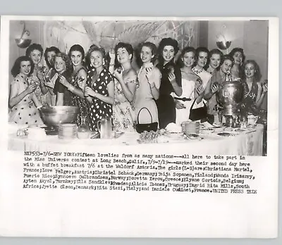 Miss Universe BEAUTY PAGEANT Contestants NEW YORK Vintage 1953 Press Photo • $35