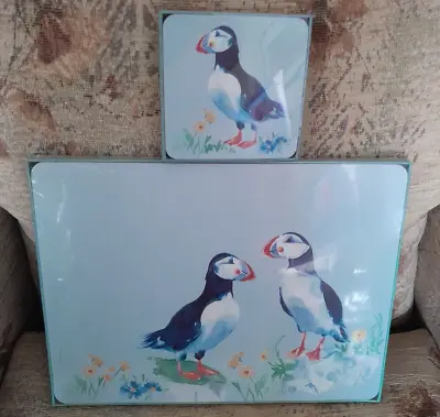 Laura Ashley Puffin Placemats & Coasters Set - Brand New Original Wrapping • £39.99