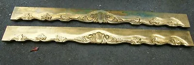 £175 • Buy TWO RECLAIMED LARGE CARVED GILT WOODEN FRENCH PEDIMENT PELMETS PANELS 204cm LONG