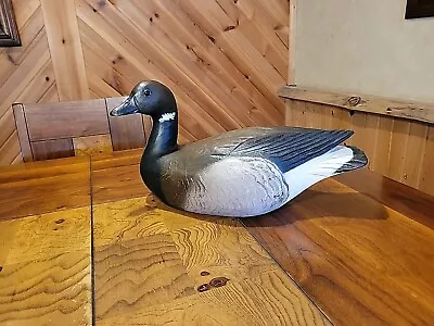 Casey Edwards Wood Carving Brant Goose Decoy Hollow Carved Duck Decoy Waterfowl  • $123.50