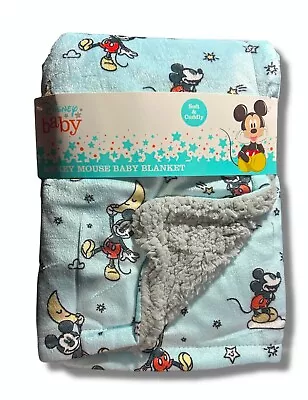 Blanket Plush - Disney Boys 243 - Mickey Moon Blue - Baby Toddler Crib Bed • $22.98