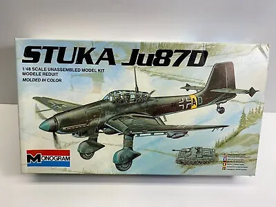 $19.99 • Buy Monogram 1:48 German Stuka Ju 87D Bomber Fighter Boxed Model Kit NoRes