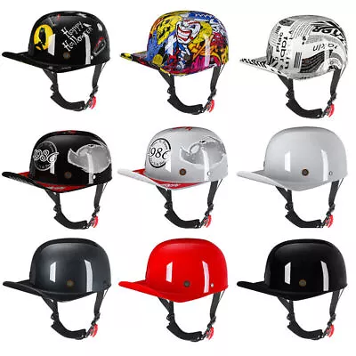 Motorcycle Half Helmet Open Face Baseball Cap Helmet Dot Vintage Retro Sunhat • $52.99