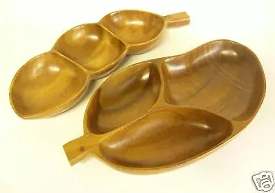 2 Vintage HAWAII WOOD  BOWLS Monkeypod KOA  LUAU  TIKI BAR • $15.95