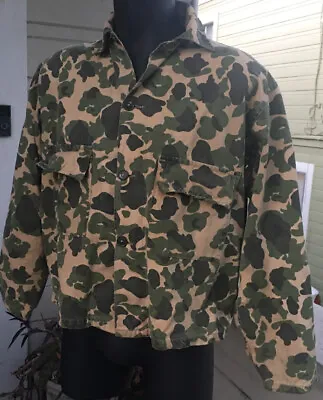 Vintage Ca.1950’s Camoflage HUNTING JACKET By Bullseye Bill CAMO Clothing • $131.50