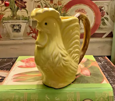 Small 4”H~Vintage~Rooster Creamer~Yellow~Made In Japan~Excellent~FREE SHIPPING~ • $16.99