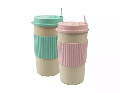 450ml Eco Friendly Travel Mug Reusable Coffee Cups With Lid - 1 X Random • £5.65