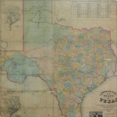 $64.99 • Buy 1858 Map Of Texas | Canvas Or Framed Print | Various Sizes