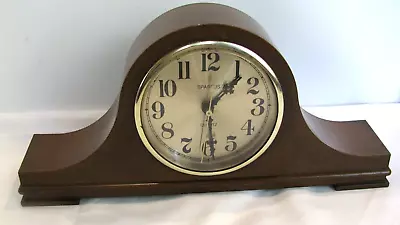 Spartus Quartz Mantel Shelf Clock Brown Wood Look Frame 14 1/4 X7  • $8.95