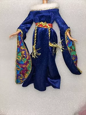 Barbie Medieval Lady Doll Dress Only 1994 Blue Velvet Colorful • $11.88