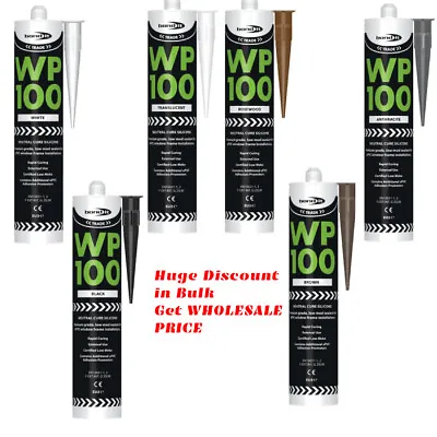 WP100 Silicone Sealant 300ml  Rapid Cure Mastic For External Door & Window Frame • £6.99